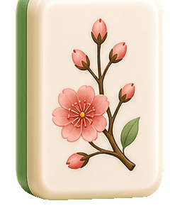 Floral Mahjong tile